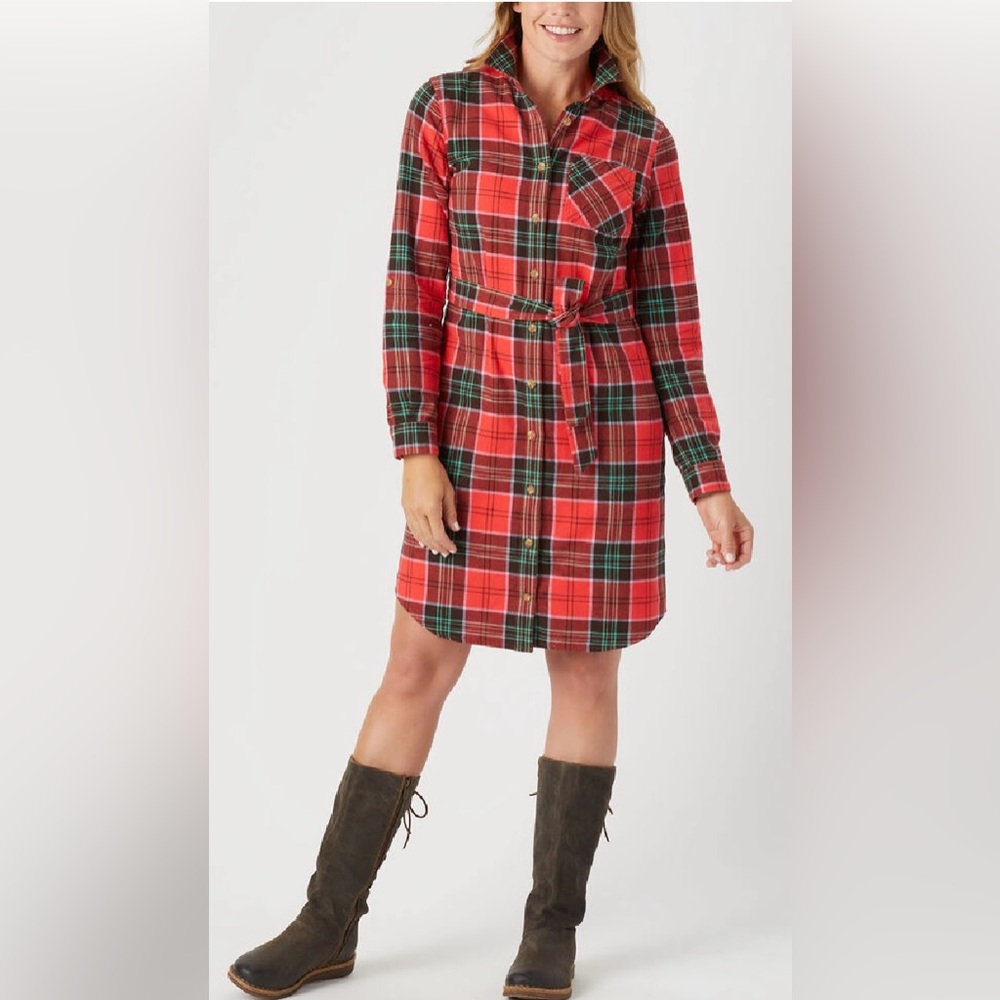Duluth Trading Co Women's Free Swingin' Flannel Shirtdress - XXL